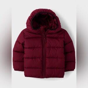 Carter's Maroon Hooded Puffer/Winter Coat- 12 Months